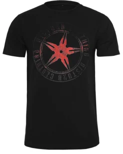 Disturb Clothing Original red throwing star t-paita - Musta Best