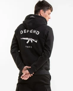 Defend Paris vetoketjuhuppari - Musta Discount