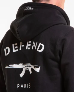 Defend Paris vetoketjuhuppari - Musta Discount