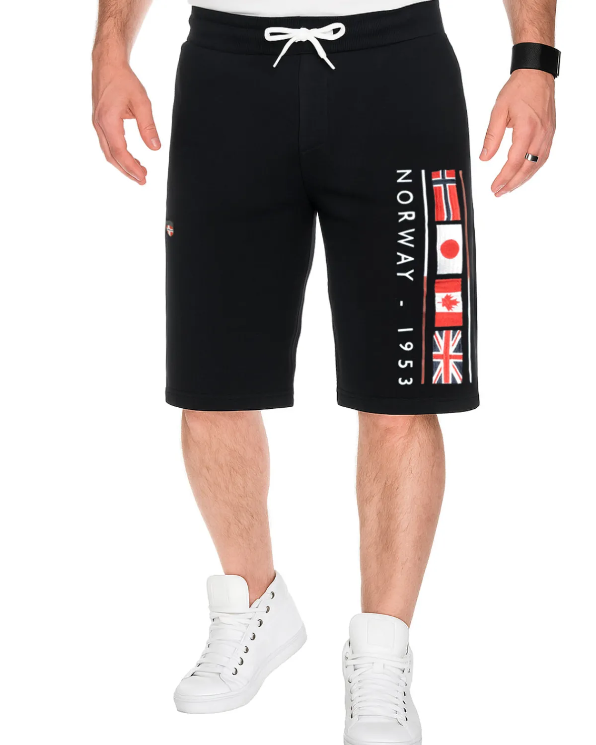 Geographical Norway Paurant collegeshortsit - Musta Clearance
