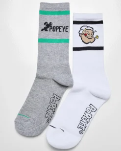 Urban Classics Popeye sukat 2-pack - Harmaa/Valkoinen New
