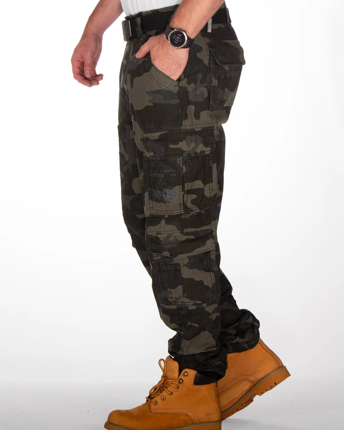Brandit Pure slim reisitaskuhousut - Tumma camo Clearance