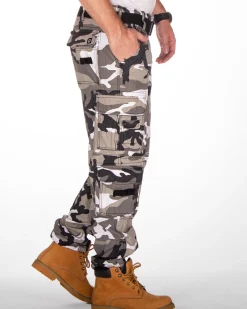 Brandit Pure slim reisitaskuhousut - Valkoinen camo Urban New