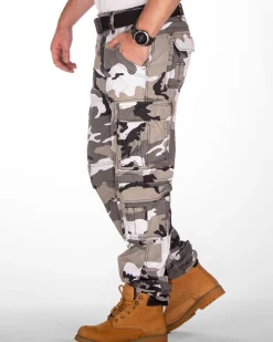 Brandit Pure slim reisitaskuhousut - Valkoinen camo Urban New