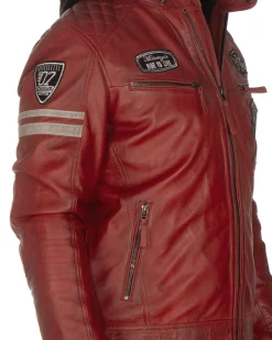 Disturb Clothing Rebel nahkatakki - Punainen New
