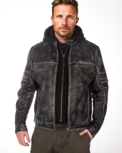 Disturb Clothing Renny nahkatakki - Musta Clearance