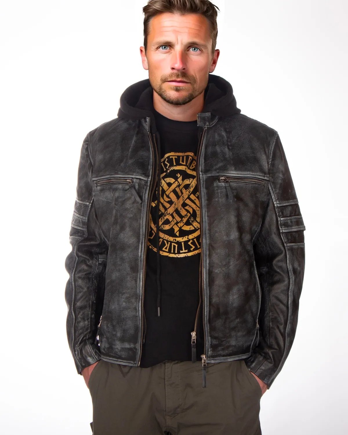 Disturb Clothing Renny nahkatakki - Musta Clearance