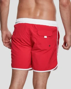 Urban Classics Retro uimashortsit - /Valkoinen Punainen Hot