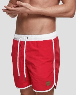 Urban Classics Retro uimashortsit - /Valkoinen Punainen Hot