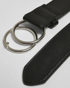 Urban Classics Ring buckle keinonahkavyö - /Hopea Musta New