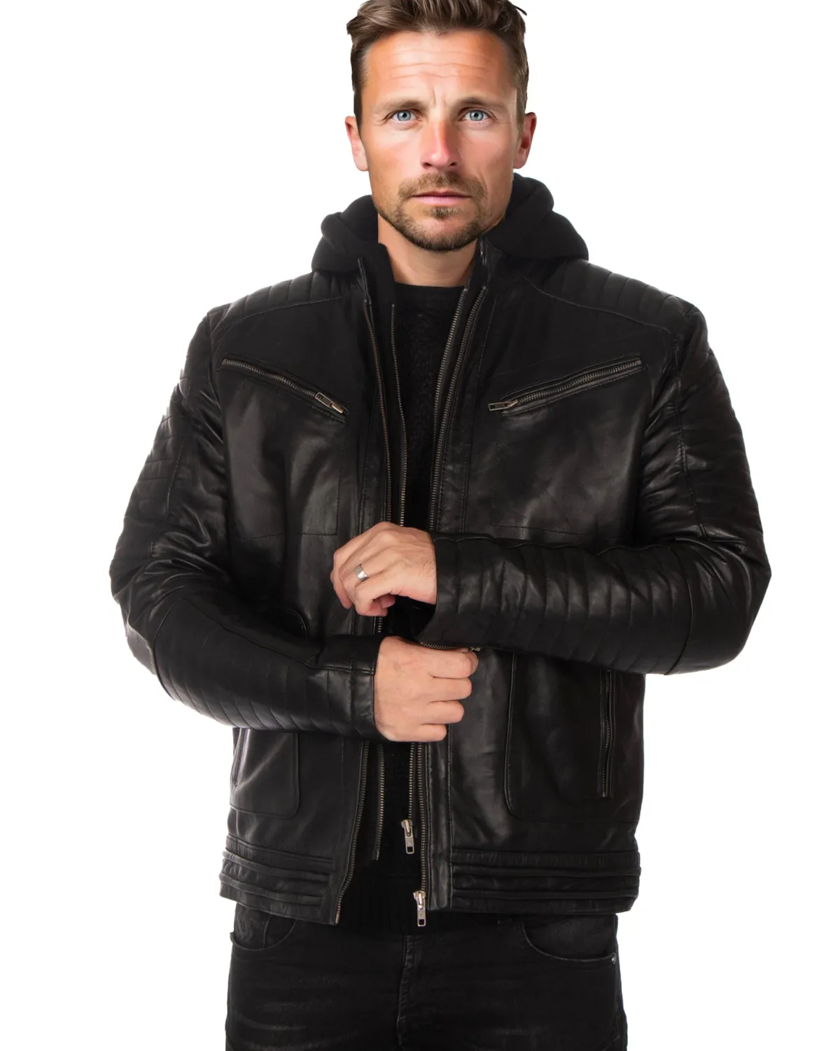 Disturb Clothing Road Star nahkatakki - Musta Hot