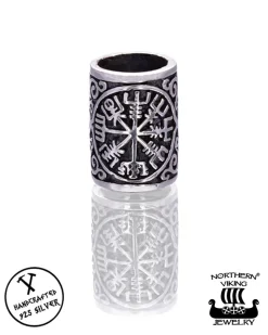 Northern Viking Jewelry Silver Vegvisir partakoru - Hopea Hot