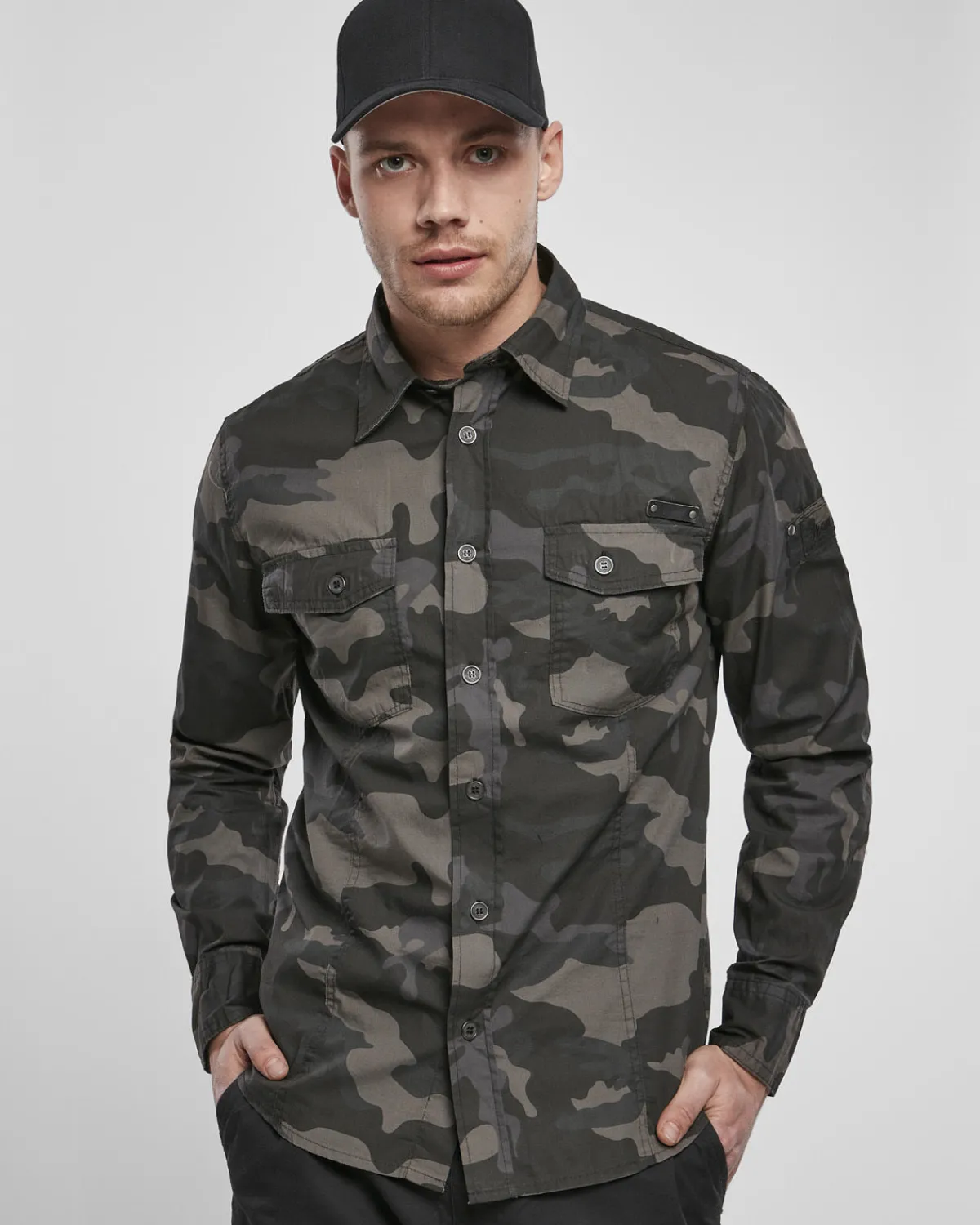 Brandit Slim worker kauluspaita - Tumma Camo Outlet