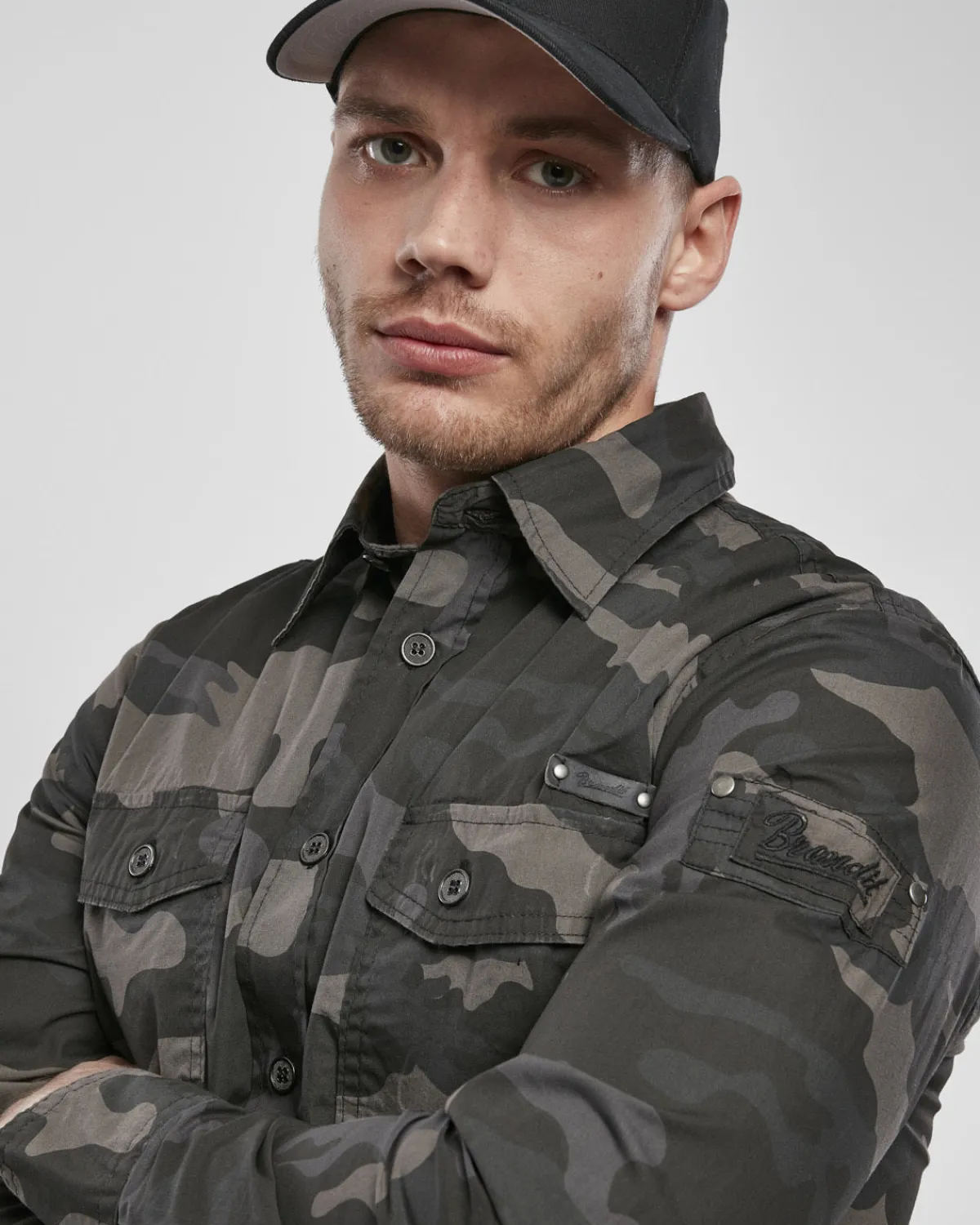 Brandit Slim worker kauluspaita - Tumma Camo Outlet