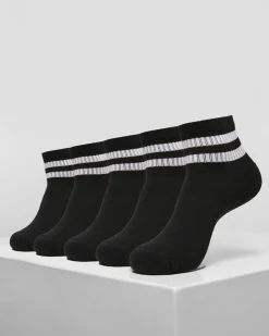 Urban Classics Sporty half cuff sukat 5-pack - Musta Discount