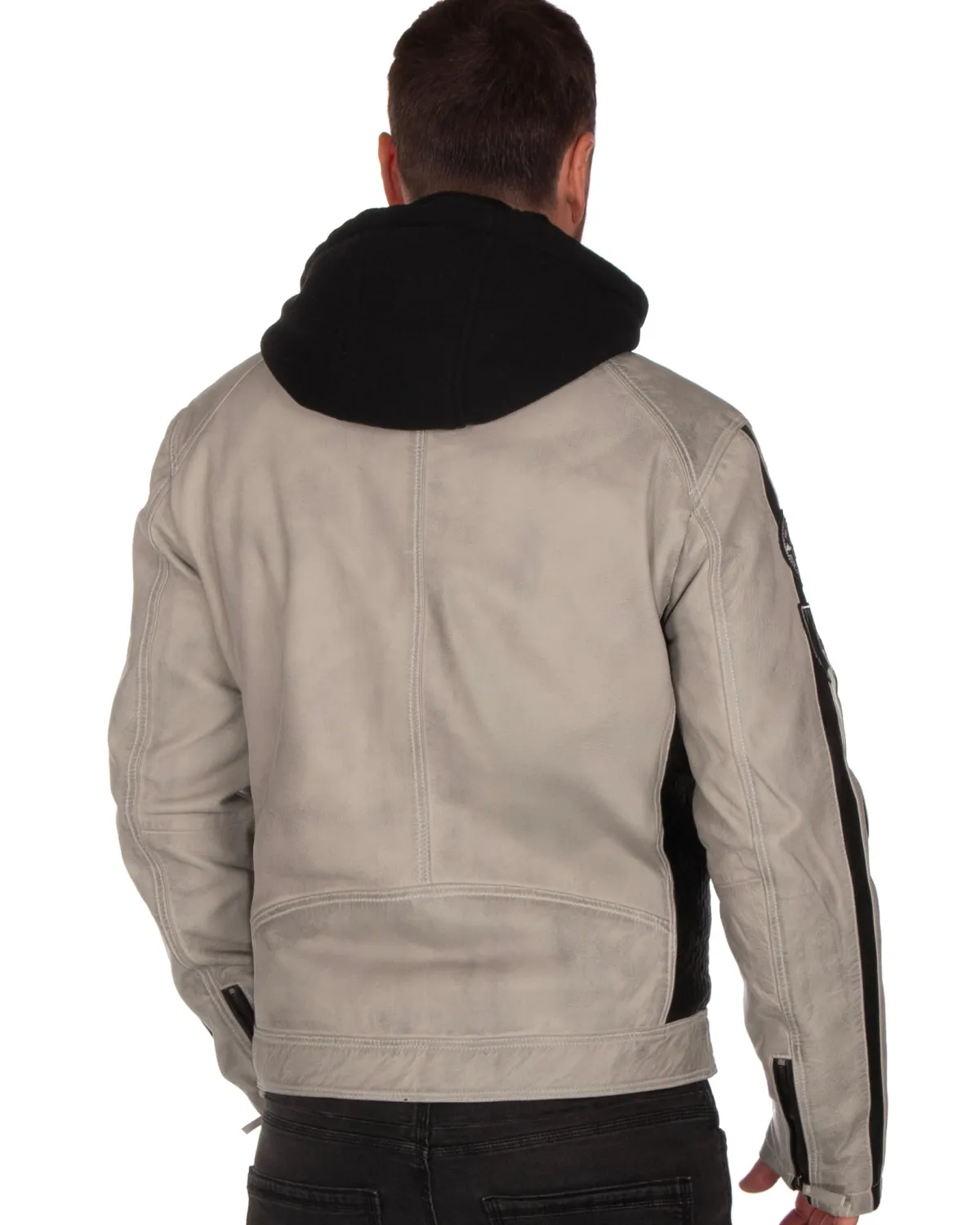 Disturb Clothing Storm nahkatakki - Harmaa Clearance