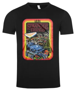 Print Shirt Stranger things retro t-paita - Musta Sale