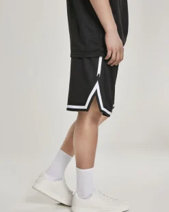 Urban Classics Stripe mesh shortsit - Musta/Valkoinen New