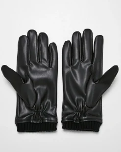 Urban Classics Synthetic leather hanskat - Musta