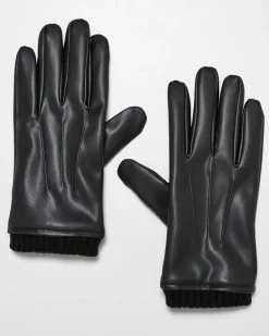 Urban Classics Synthetic leather hanskat - Musta