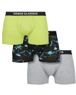 Urban Classics Urban bokserit 3-pack - Island/Lime/Harmaa Clearance