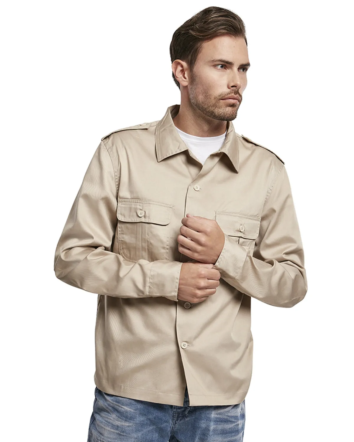 Brandit US kauluspaita - Beige Discount