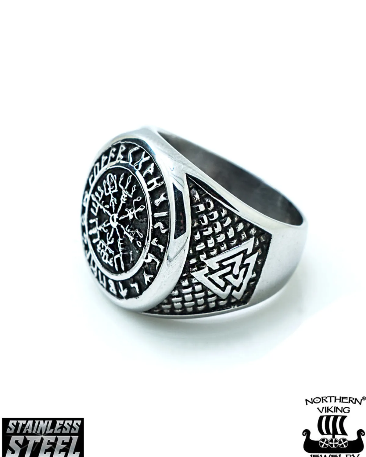 Northern Viking Jewelry Vegvisir sormus - Teräs Online