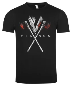 Print Shirt Vikings Axes t-paita - Musta Best