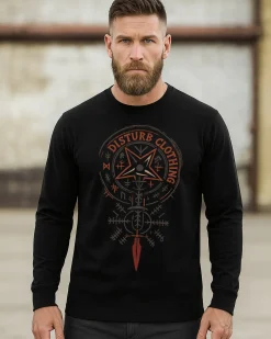 Disturb Clothing Viking Star pitkähihainen - Musta Best