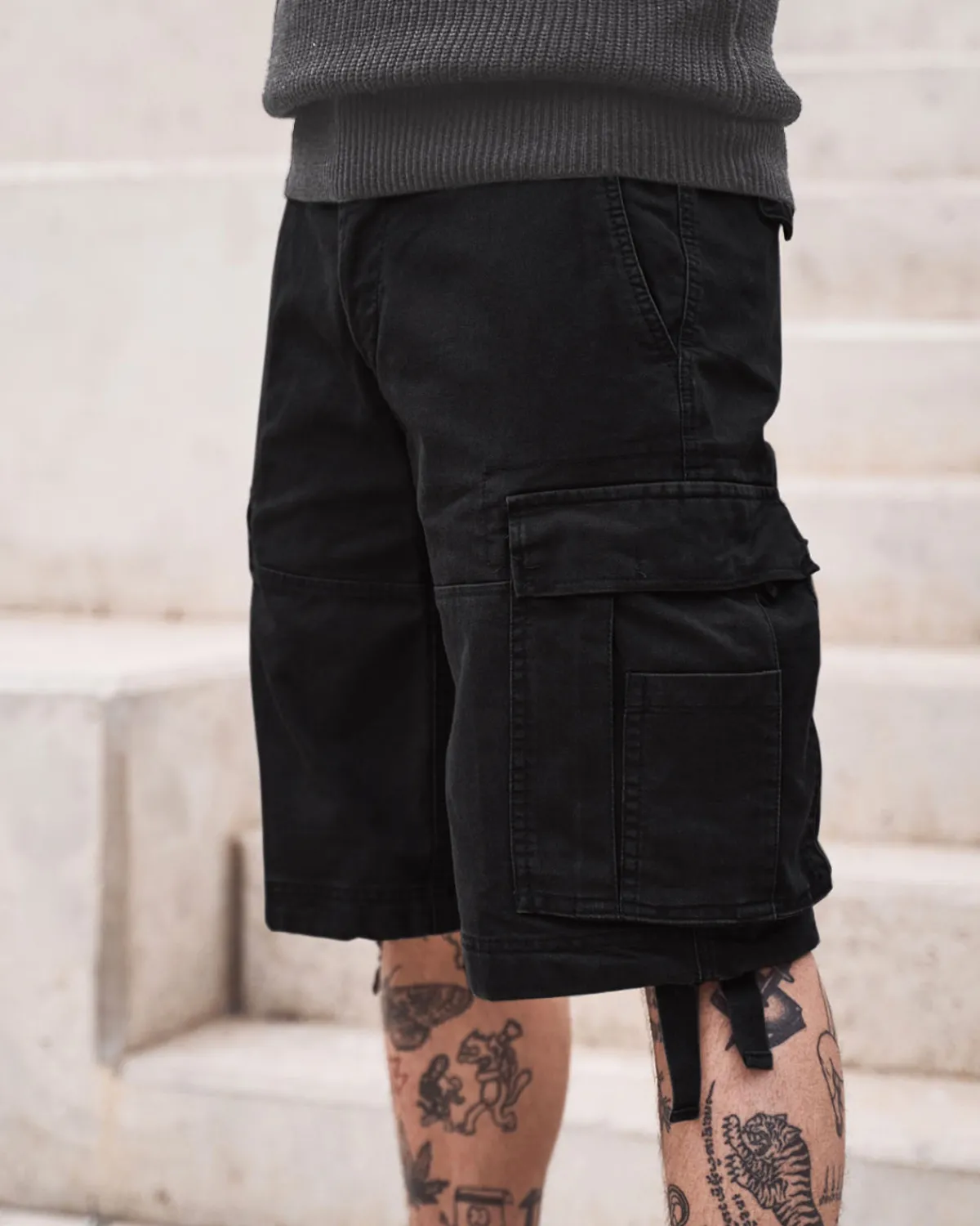 Brandit Vintage reisitaskushortsit - Musta Clearance